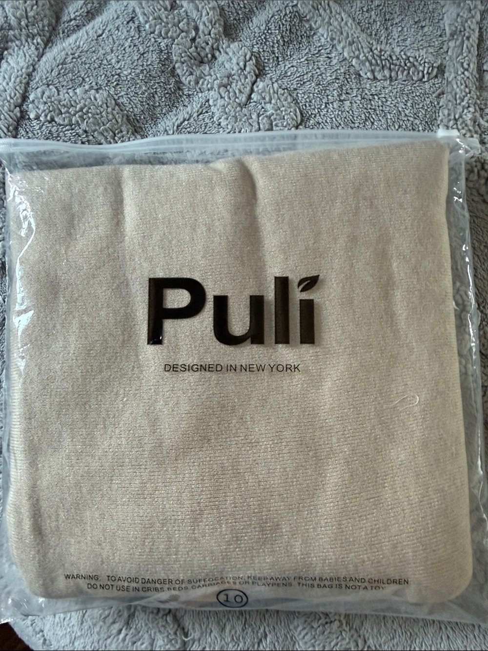 Puli Neutral Beige Knit Shawl Wrap